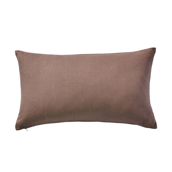 Kussenhoes in effen zeildoekstof - set van 2 (taupe)