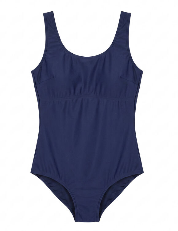 Maillot de bain 1 pi&egrave;ce sp&eacute;cial piscine uni (marine)