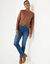 Trui met ronde hals, fantasietricot met zachte touch (chocolade)
