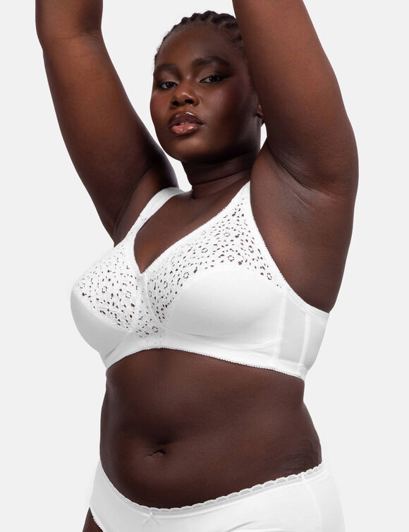 Soutien-gorge coton stretch Yvonne - sans armatures (blanc)