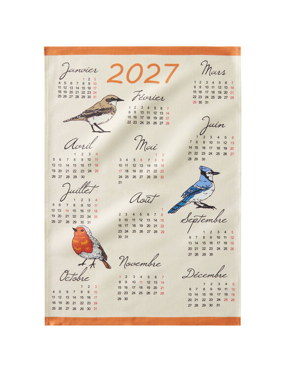 Torchon calendrier chiens chats oiseaux - lot de 3 (multicolore)