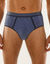 Gesloten slip met contrasterende naden, hoge taille - set van 4 (jeansblauw + bordeaux)