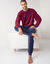 Relax-pyjama van fleece, voelt aan als pluche (bordeaux / marine)