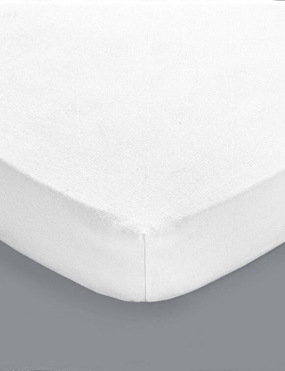 Protège matelas molleton imperméable polyuréthane housse 25 cm (blanc)