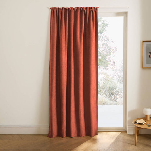 Rideau occultant et isolant finition galon fronceur (terracotta)