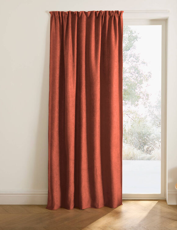 Rideau occultant et isolant finition galon fronceur (terracotta)
