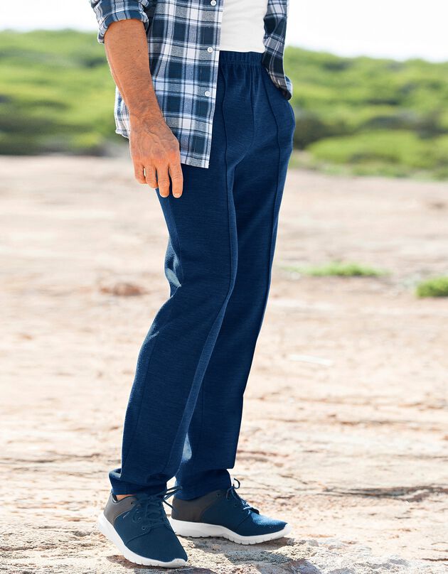 Pantalon loisirs molleton, bas droits (marine)