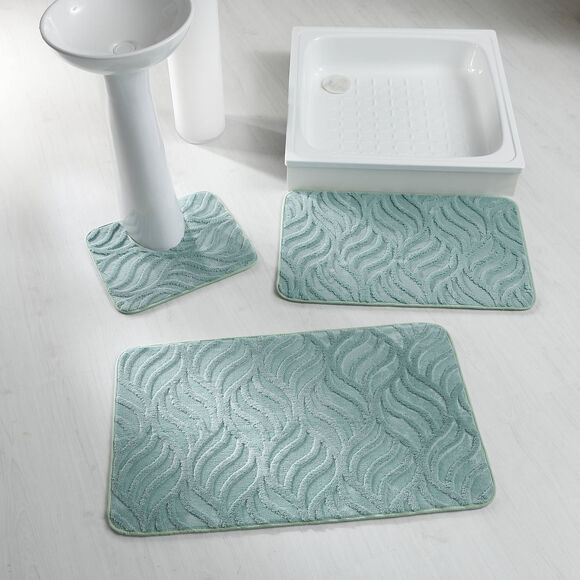 Badmatje met reli&euml;f en 'vlam' effect (groen)