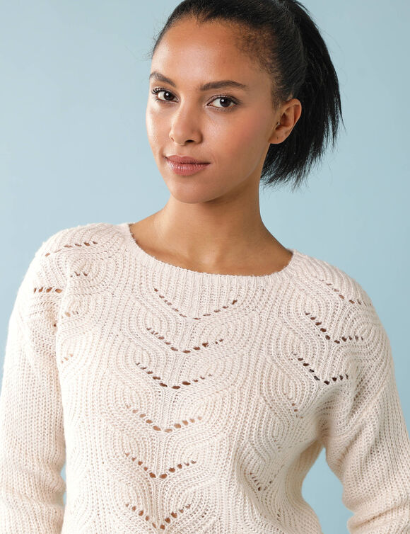 Pull sp&eacute;cial petites, maille perl&eacute;e (&eacute;cru)