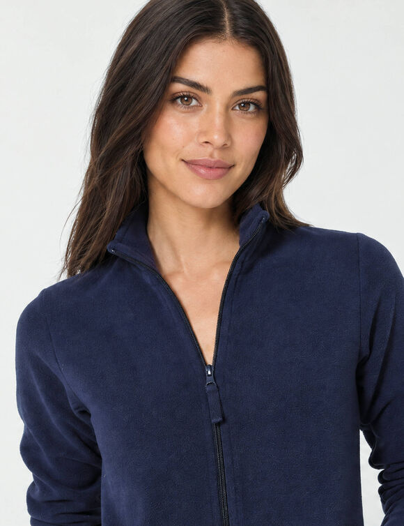 Veste polaire zipp&eacute;e manches longues (marine)