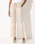 Ruime, soepele broek, tweekleurige etnische print (ecru / beige)