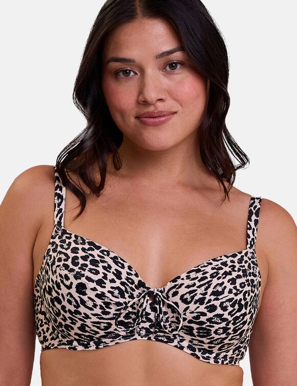 Haut de maillot de bain balconnet Samoa - avec armatures (beige / noir)
