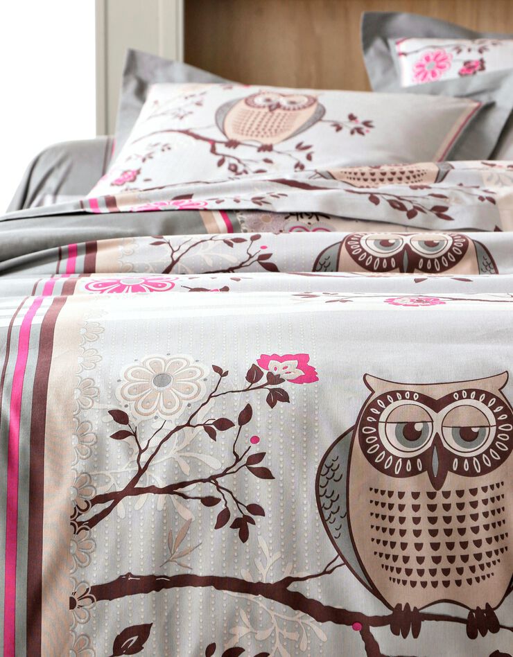 Linge de lit Chouette flanelle, gris Linge de lit Chouette flanelle, gris, hi-res image number 1