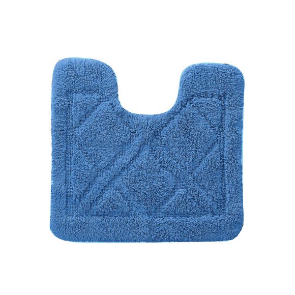 Tapis de bain losanges (bleu dur)