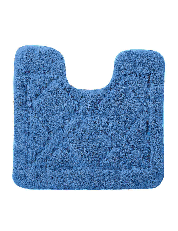 Tapis de bain losanges (bleu dur)