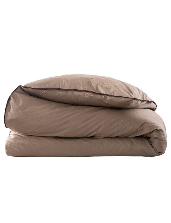 Natuurlijk donsdeken met dons en pluimpjes (taupe)