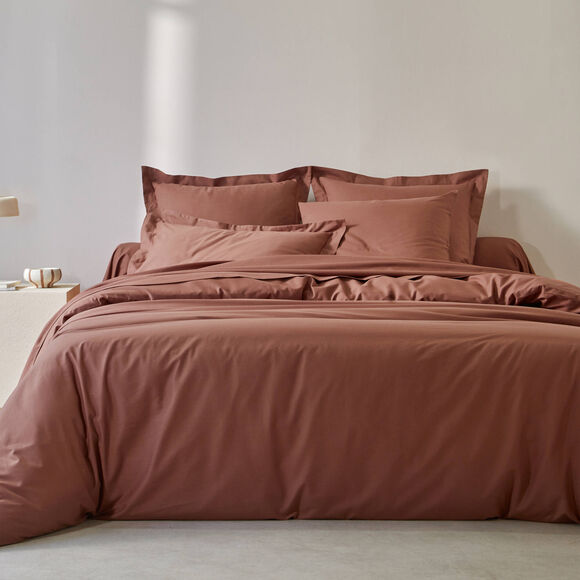 Effen bedlinnen in katoen (kaneel)