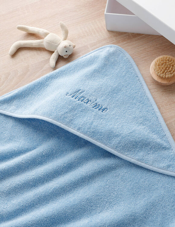 Cape de bain b&eacute;b&eacute; personnalis&eacute;e (bleuet)