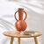 Vase rond céramique, double anses - hauteur 29,5 cm (orange)