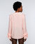 Blouse col officier &agrave; volants, manches &eacute;vas&eacute;es, cr&ecirc;pe (rose poudr&eacute;)