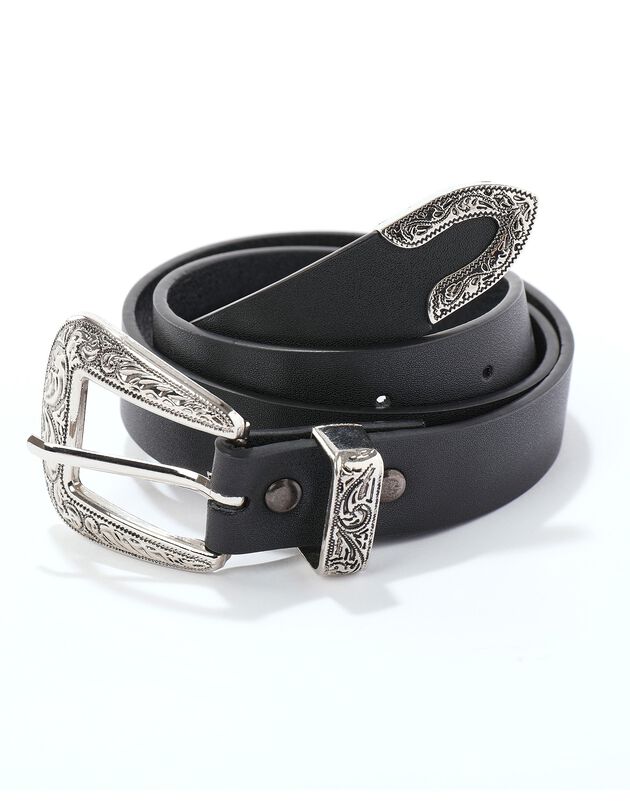 Ceinture noir style western (noir)
