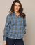 Chemisier à carreaux, flanelle (marine / blauw)
