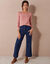 Effen T-shirt met ronde hals, in stretchstof (blushroze)