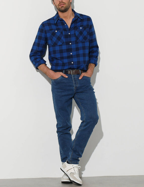 Hemd in flanel met Schotse ruiten (blauw / marine)