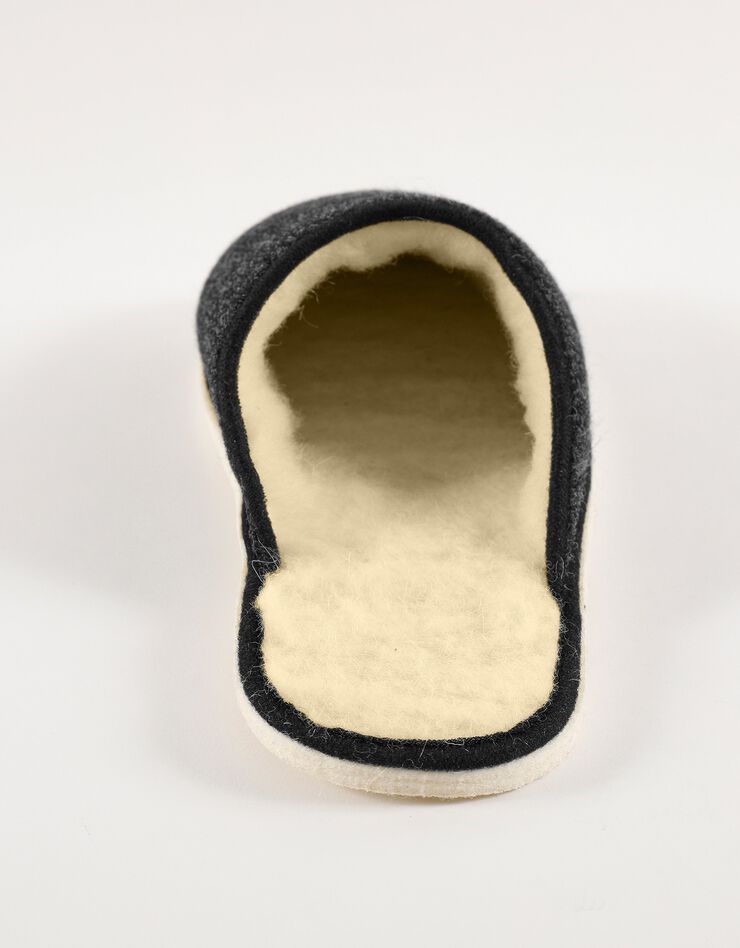 Mules homme silencieuses fourrées laine, gris Mules homme silencieuses fourrées laine, gris, hi-res image number 4