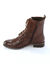 Bottines montantes doubl&eacute;es &agrave; lacets en cuir fleuri (chocolat)