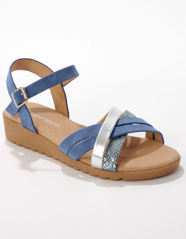 Sandalen met meerdere riempjes - blauw (blauw)