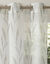 Paneelgordijn in voile met plantenprint - met oogringetjes (wit / taupe)