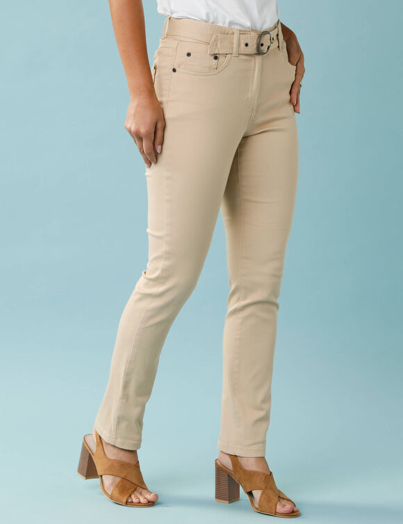 Pantalon droit, Sp&eacute;cial Petites (sable)