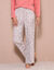Pantalon pyjama imprimé floral (écru / gris)