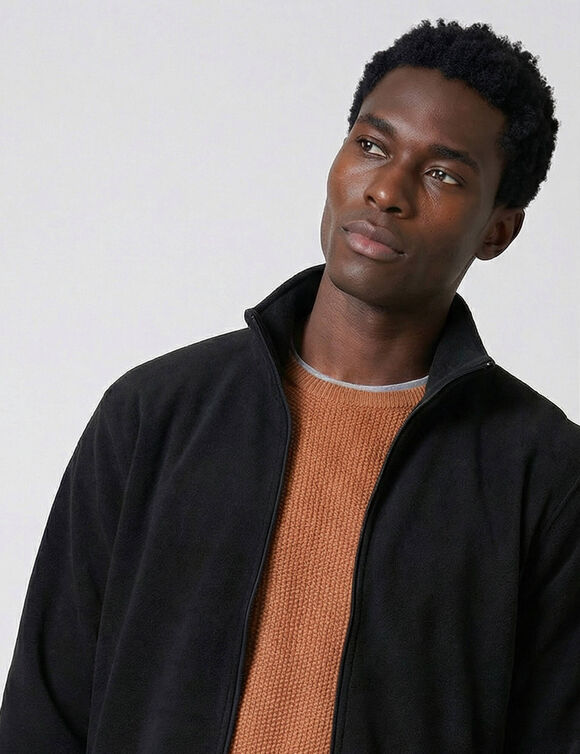 Veste polaire zipp&eacute;e (noir)