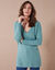 Pull tunique col V (turquoise grisé)