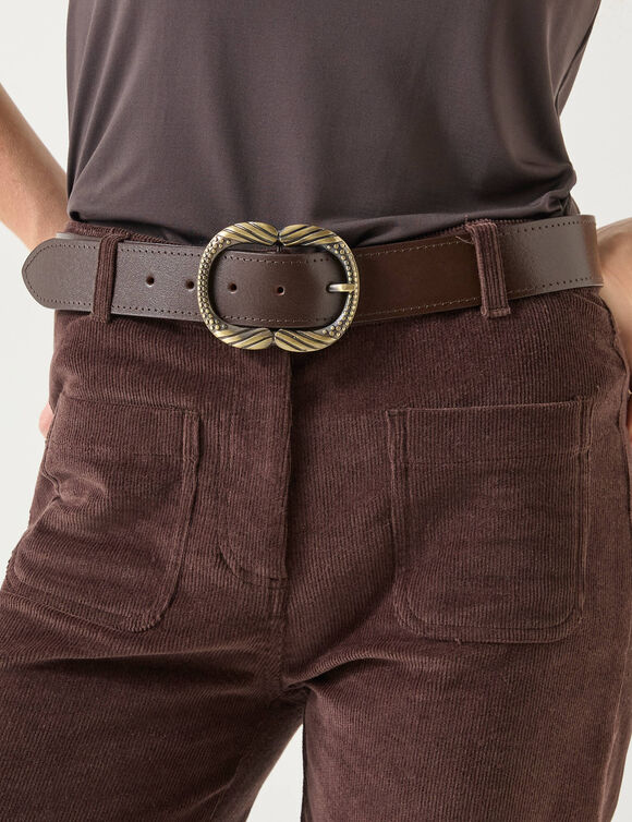 Ceinture boucle dor&eacute;e (chocolat)