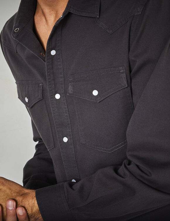 'Western' hemd in jeans (antraciet)
