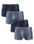 Effen, gesloten shorty met contrasterend sierstiksel - set van 4 (blauw / marine)