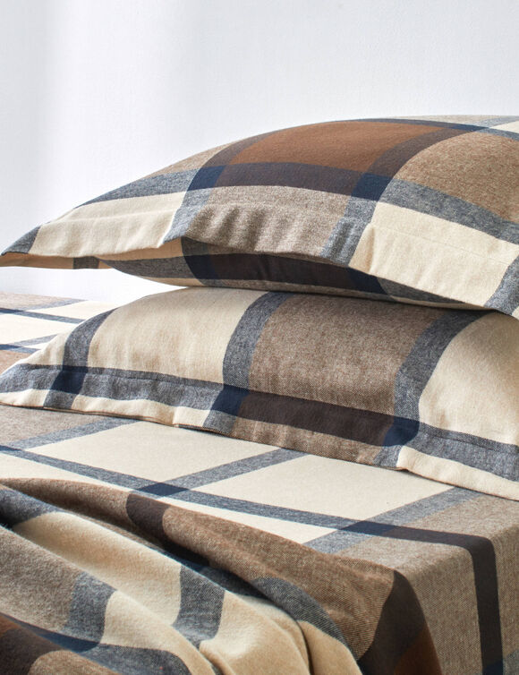 Linge de lit Scott - flanelle tiss&eacute; teint 160 g/m&sup2; (chocolat)