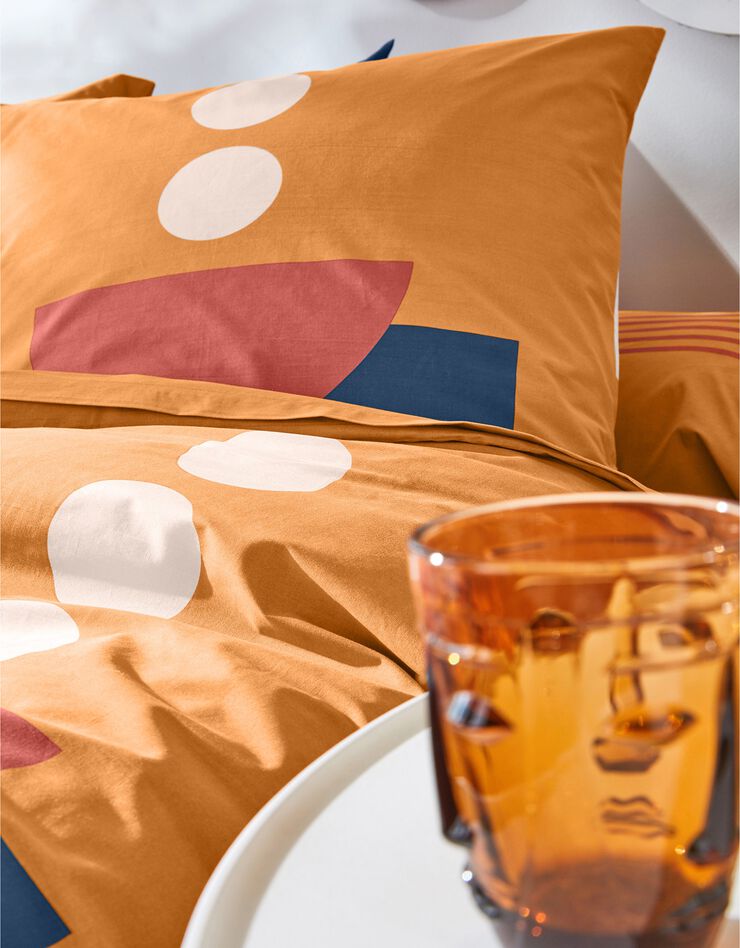Linge de lit Nino en coton imprimé géométrique, orange Linge de lit Nino en coton imprimé géométrique, orange, hi-res image number 4