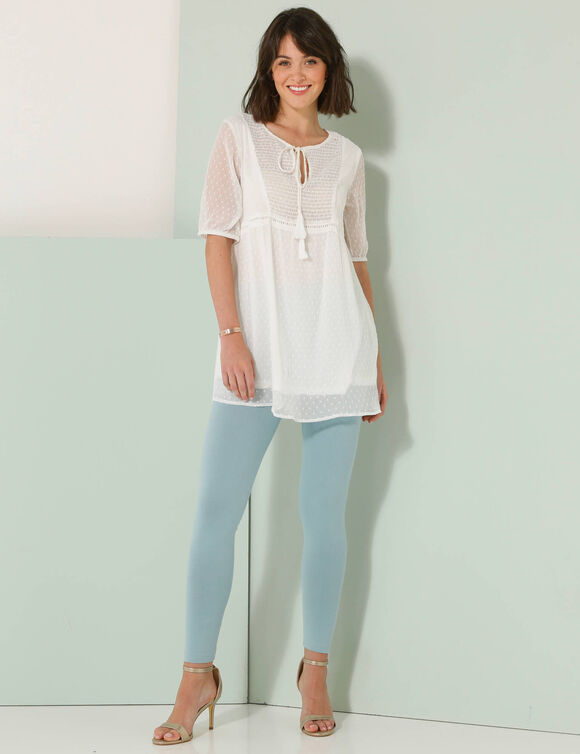 Tunique plumetis unie, polyester recyclé(**) (écru)
