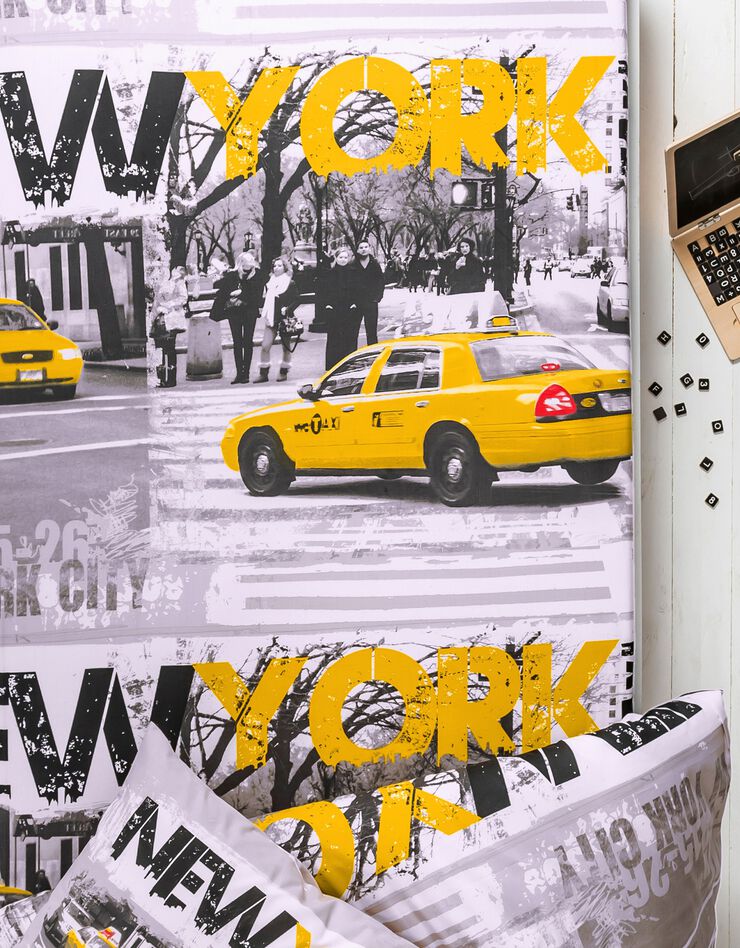 Bedlinnen voor kinderen Drive - polykatoen met print van New York taxi's (grijs)