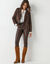 Blouson in suèdine met rits en reverskraag met drukknoopsluiting (chocolade)