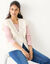 Mouwloos vest met knopen, patenttricot (ecru)