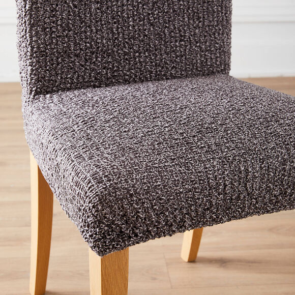 Housse microfibre bi-extensible gaufr&eacute;e sp&eacute;ciale chaise  (gris)