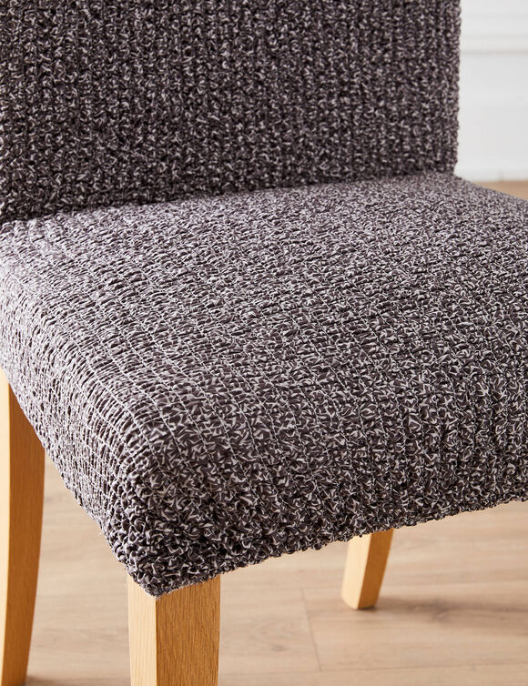 Housse microfibre bi-extensible gaufr&eacute;e sp&eacute;ciale chaise  (gris)