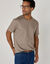 T-shirt met ronde hals en korte mouwen (taupe)