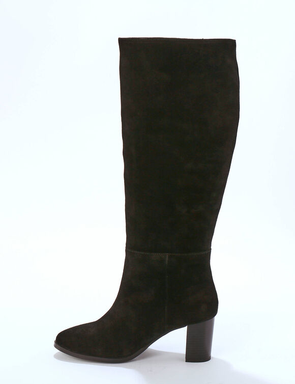 Bottes en cuir su&eacute;d&eacute;  (noir)