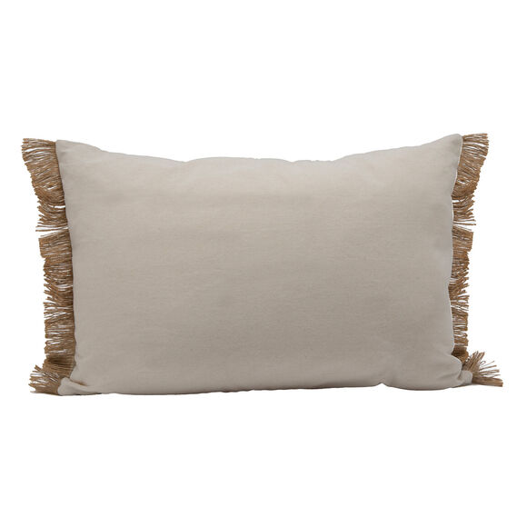 Rechthoekig kussen, palmbomenprint (naturel / zwart)